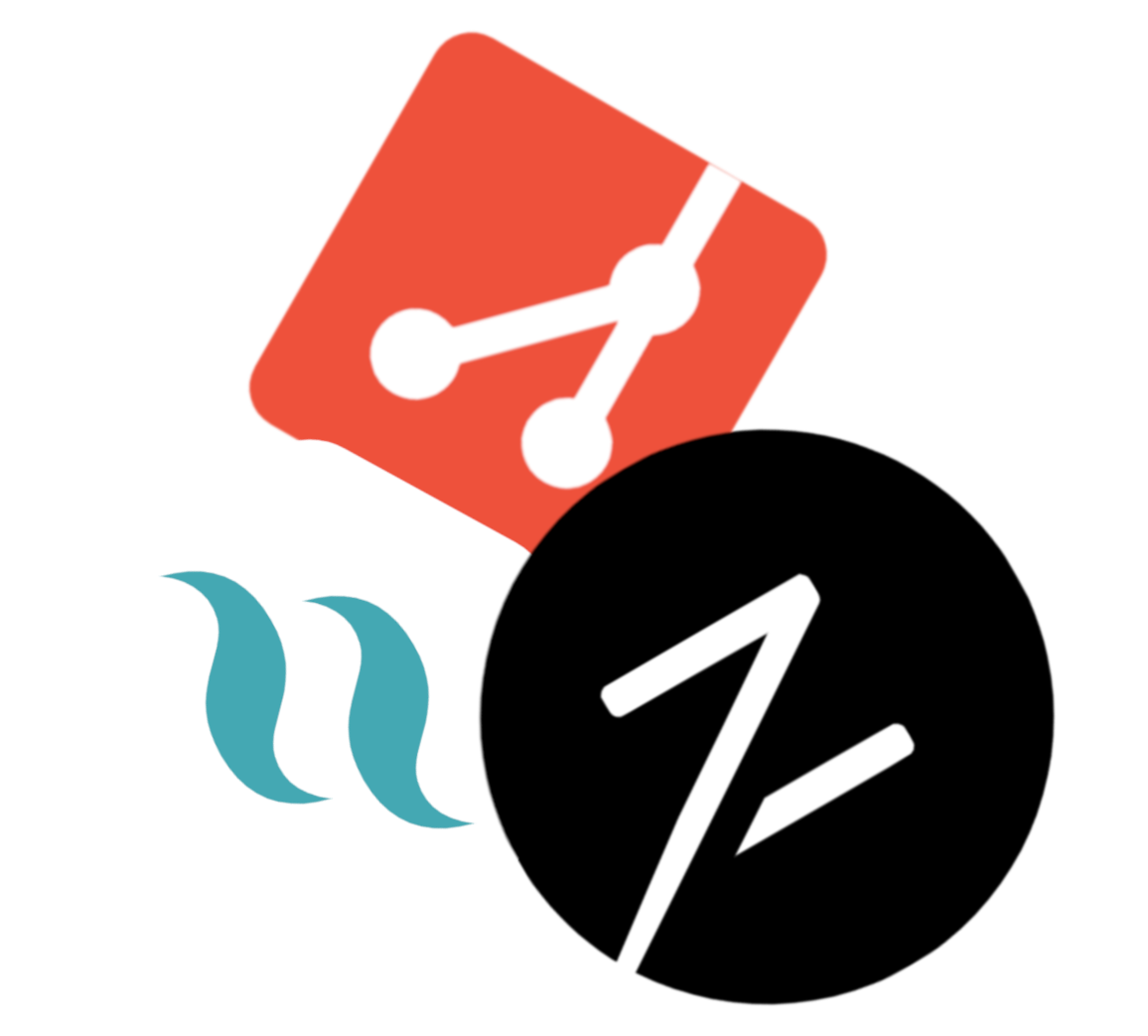 Design featuring Git, Next.js and Tailwind CSS logos